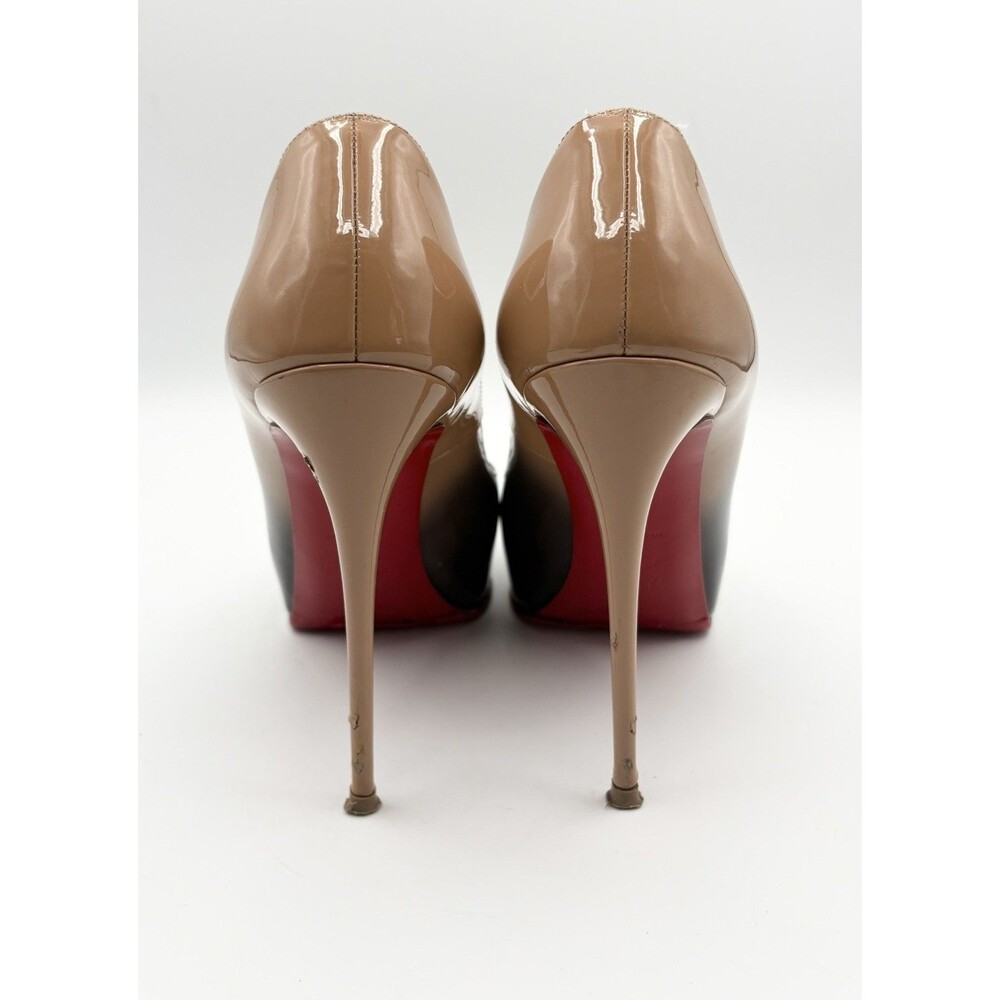 Christian Louboutin Beige & Black Patent Leather Ombre Platform Heels EU 39 - Picture 7 of 16